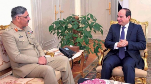 مصر: السيسي يبحث التعاون العسكري مع رئيس أركان الجيش الباكستاني
