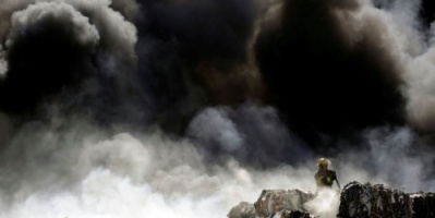 حريق هائل يوقف الرحلات بمحطة قطار الحرمين في جدة