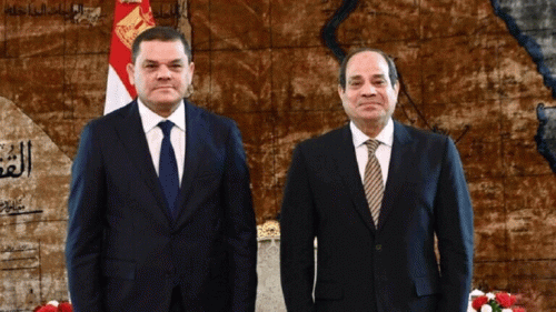الرئيس المصري عبد الفتاح السيسي يستقبل رئيس الحكومة الليبية الجديدة في مصر
