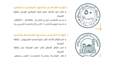  مواصلةً لحرب العملة.. الحوثيون "يسطون" على مسجد العيدروس العدني ويضعونه على عملتهم الجديدة