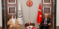 رئيس البرلمان التركي يستقبل رئيس البرلمان العربي ويتفقان على مسارات مشتركة لتعزيز العلاقات البرلمانية العربية التركية