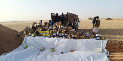 حضرموت: جمارك منفذ الوديعة تتلف بضائع منتهية وممنوعة بقيمة 46 مليون ريال